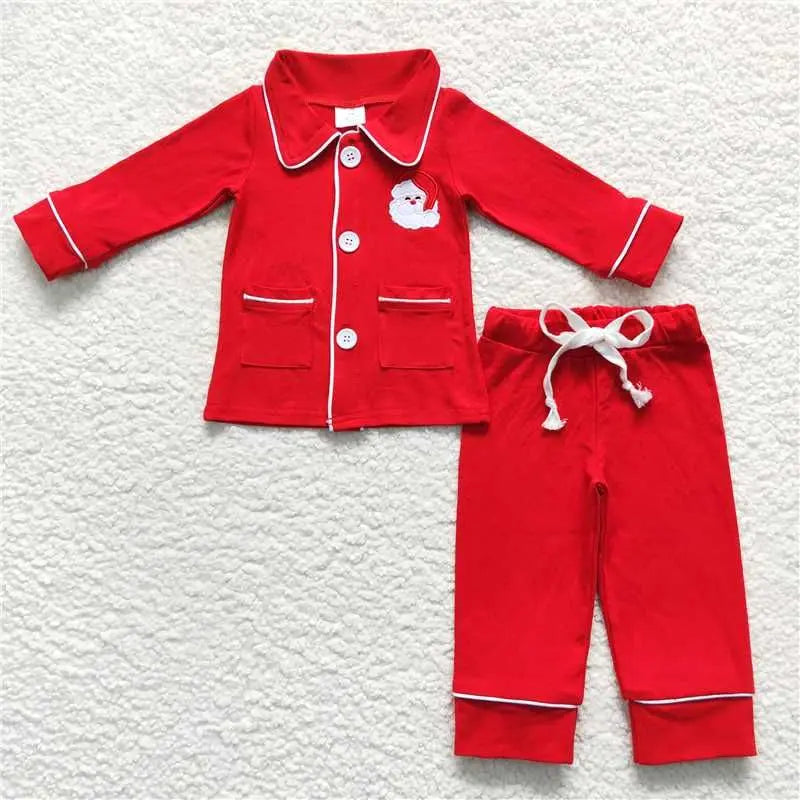 Christmas Family Matching Max Clothes Kids Pajamas Rompers And Adults Outfits Red Cotton Children Boutique Clothes