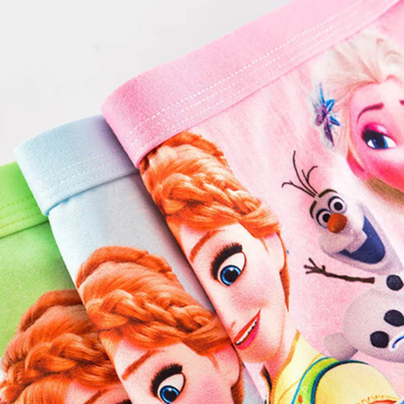 Babs 3pcs Anime Disney Frozen Children Underwear Kawaii Elsa Anna Princess Girl Underwear Cartoon Shorts Kids Gifts