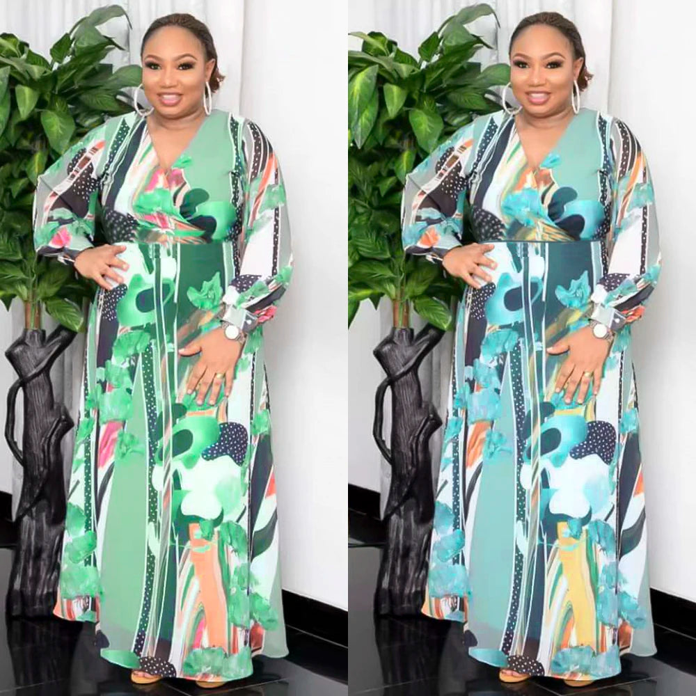 Amay Plus Size African Dresses For Women Wedding Birthday Party Dashiki Long Maxy Elegant Fashion Turkey Outfits Ladies Clothing