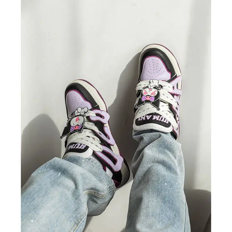 Maxy Cartoon Shoes Kawaii Fashion Comfortable Sanrio's Kittys Trend Couple Versatile Sports Leisure Breathable Skateboard Bread Shoes