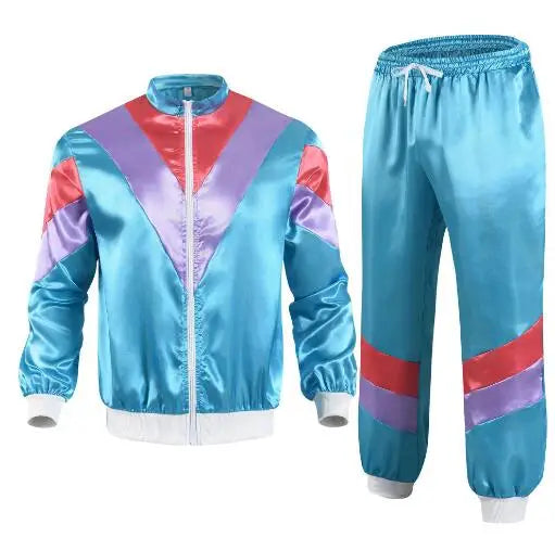Maxy Disco Tracksuit 2pcs Jogging Wear Retro Style Carnival Theme Party Suit Live Cosplay Jacket and Pants  cosplay costumes