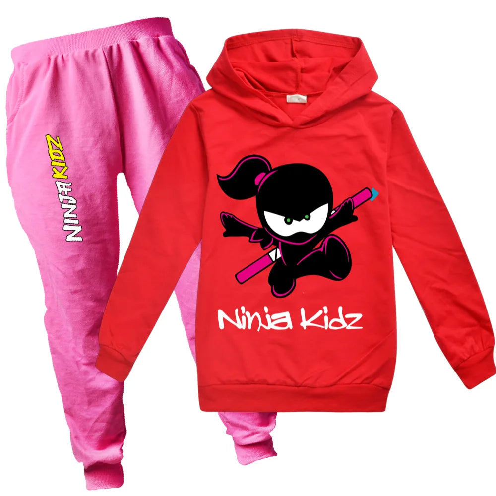 Maxy Fall Boys T Shirts Hoodies 2pcs Sets Toddler Girl Winter Clothes NINJA KIDZ Kids Christmas Clothing Fashion Children Outfits