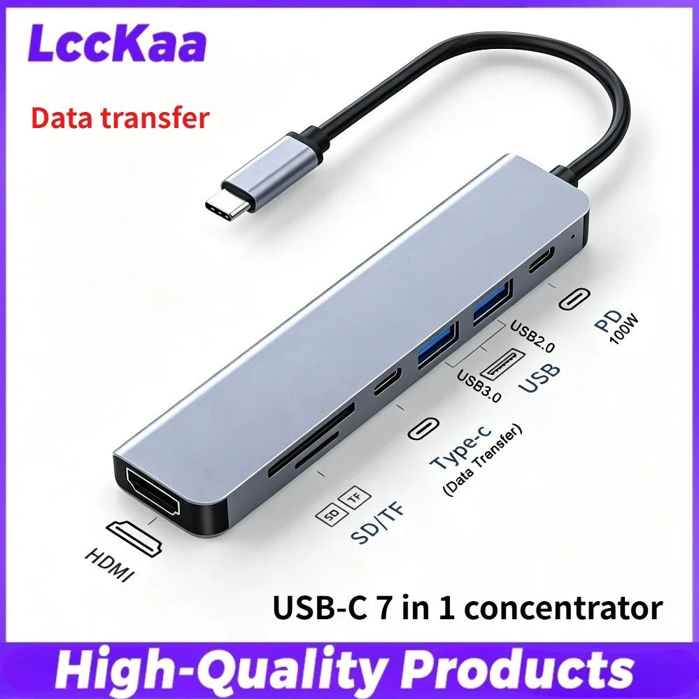 8 in 2 Type C USB HUB Docking Station with 3.5mm Audio Jack for Micro SD Card Reader MacBook Laptop Tablet Phone Disk Converter