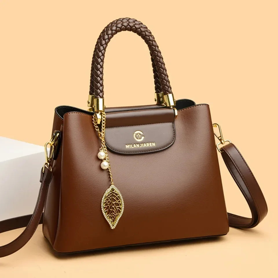 Maxy Genuine Soft PU Leather Handbags for Women Vintage Shoulder Tote Bag Luxury Designer Ladies Large Capacity Purse Bags Sac A Main