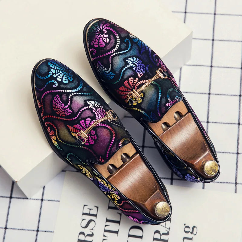 Amay Italian Leather Shoes Men Dress Loafers Brand Business Formal Shoe Slip on Mocassins Barber Wedding Party Shoe Sapato Social
