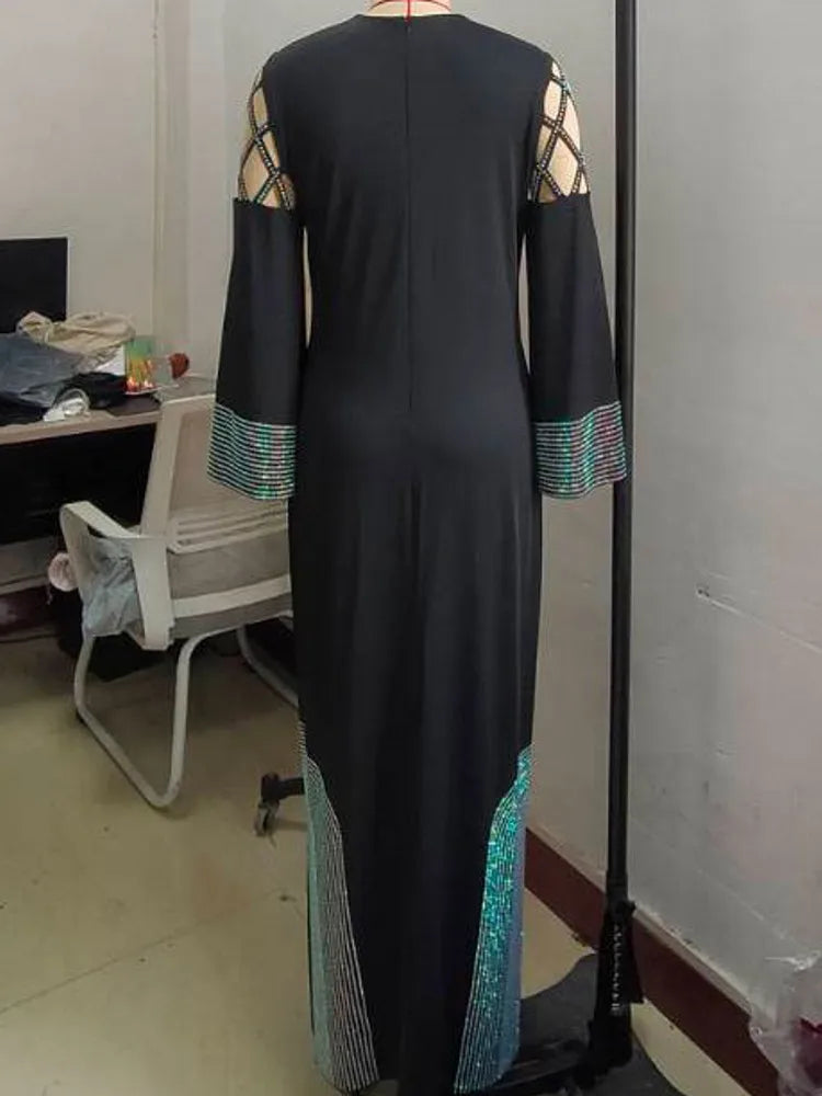 Amay Dresses for Women Elegant Polyester Summer New Muslim Fashion Abayas Dashiki Robe Kaftan Maxy Dress Turkish