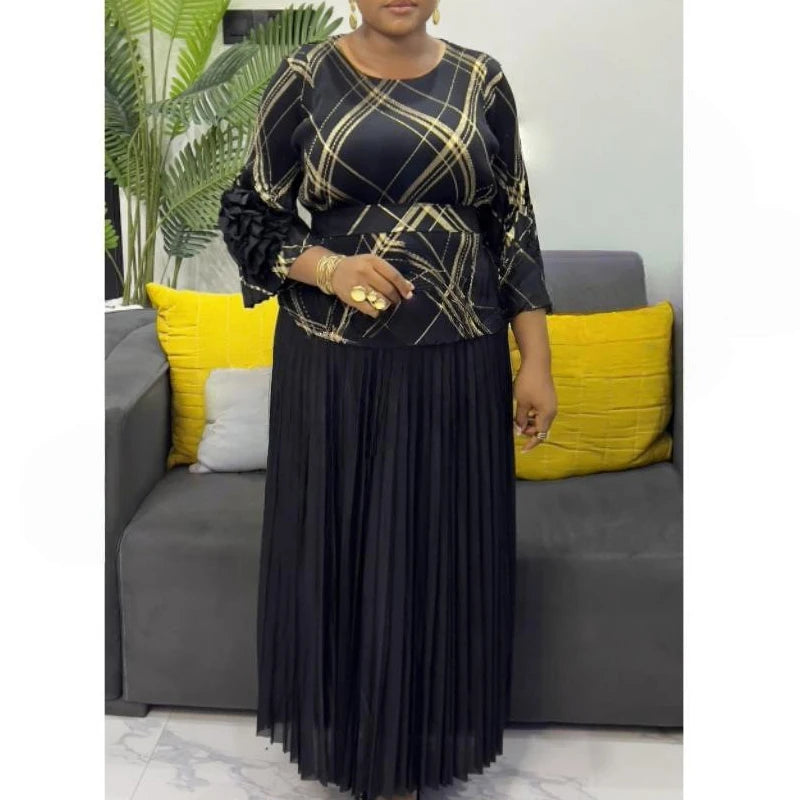 Maxy 2 pieces African dresses for women fashion Africa clothing dashiki evening dress traditional robe africains femme 2025
