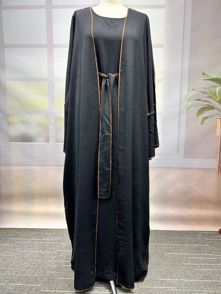 Maxy New Design Abaya Muslim Sets Women Coat Dress 2PC Suits Eid Ramadan Prayer Garment Islam Arabic Turkey Modest Dresses Robes