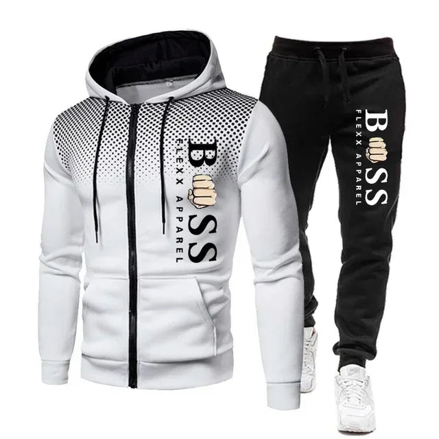 Visco New Men Tracksuits Men Sets Sweatshirt +sweatpants Tracksuit Zipper Stand Collar Sports Suit Jogging Fitness Men Clothing