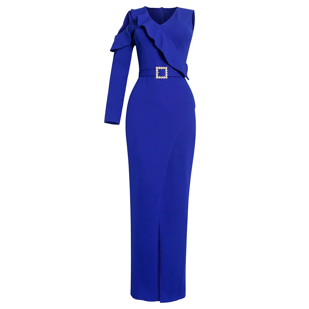 Maxy Elegant Dresses for Women Sleeveless V-Neck Bodycon Wedding Party Dress Fashion Sexy Long Maxy Plus Size Turkey Outfits