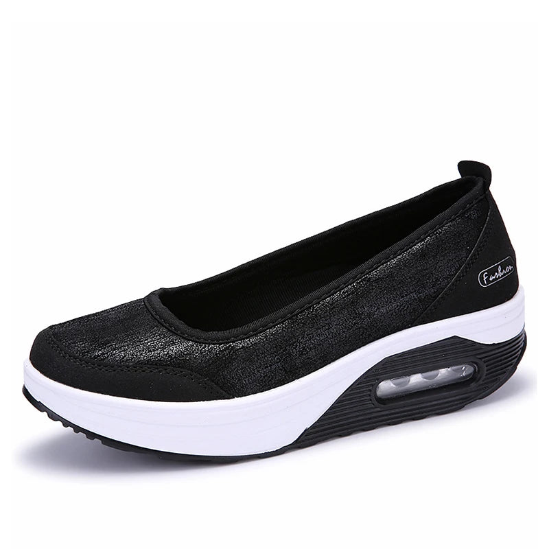 Maxy Women Sneakers Flats Loafers Sweet Shallow Comfort Moccasins Slip-on PU Platform Ballet Ladies Vulcanized Shoes New