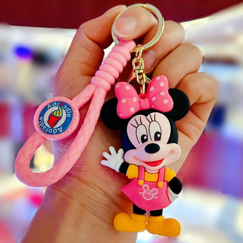 Maxy Anime Disney Figure Villain Maleficent The Evil Queen Cruella Silicone Keychain Bag Key Ring Pendant Children Toy Birthday Gifts