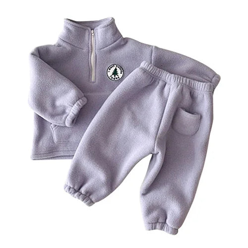 Maxy Girls Boys Clothing Sets Kids Clothes Suit Long Sleeve Pullover Tops+ Pant Autumn Winter Children Thicken Sweatshirt