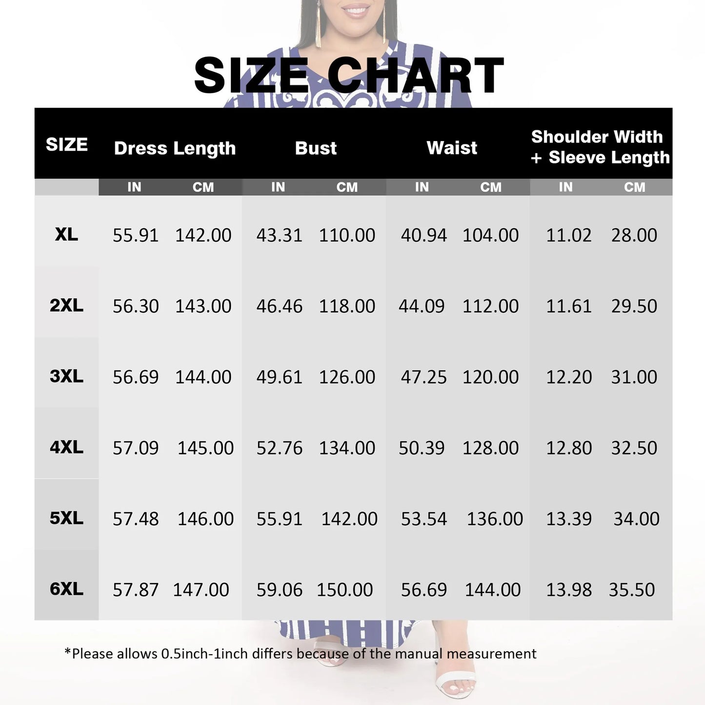 Maxy Plus Size V-Neck Short Sleeve Dress Navy White Stripe Scroll Print Elegant Summer Wear