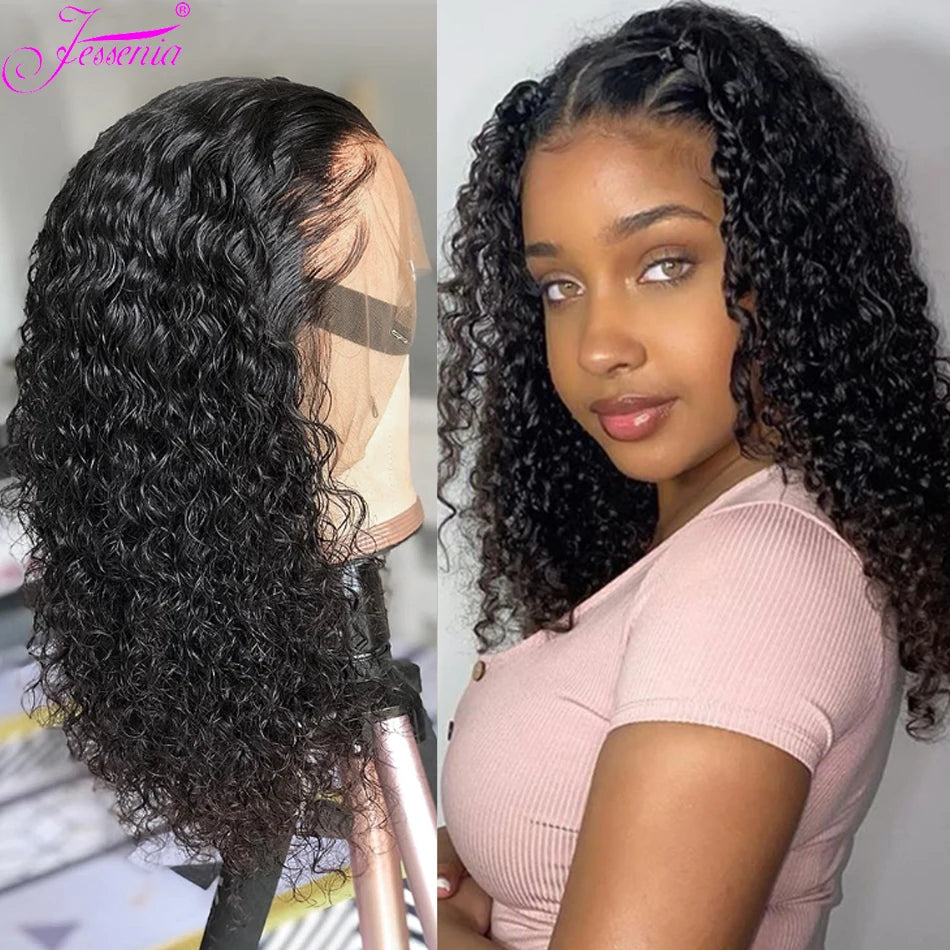 Maxy Glueless 13X4 Short Bob Wig Kinky Curly Lace Frontal Pre-Plucked Cheap Remy 100% Human Hair Wig 8-16Inches Wear To Go Curl