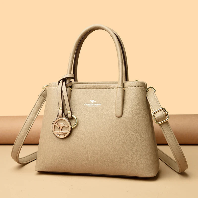 Maxy 3 Layers Large Capacity Women Tote Bag Soft Leather Luxury Handbags Women Bags Designer Solid Color Crossbody Bag Hand Bags