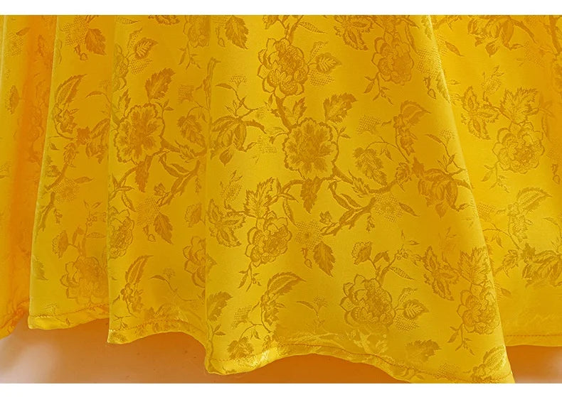 Maxy Elegant Solid Evening Gown Yellow Princess Dress For Girls Party Dresses Fashion Cartoon Rabbit Police Same Cosplay Costumes