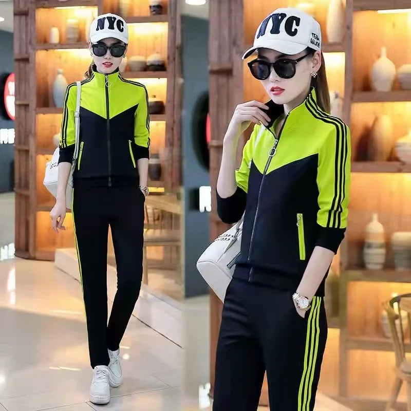 Babs Sportswear Suit Women's Spring And Autumn New Long-sleeved Two-Piece Sweatshirt Casual Running Women's Clothing