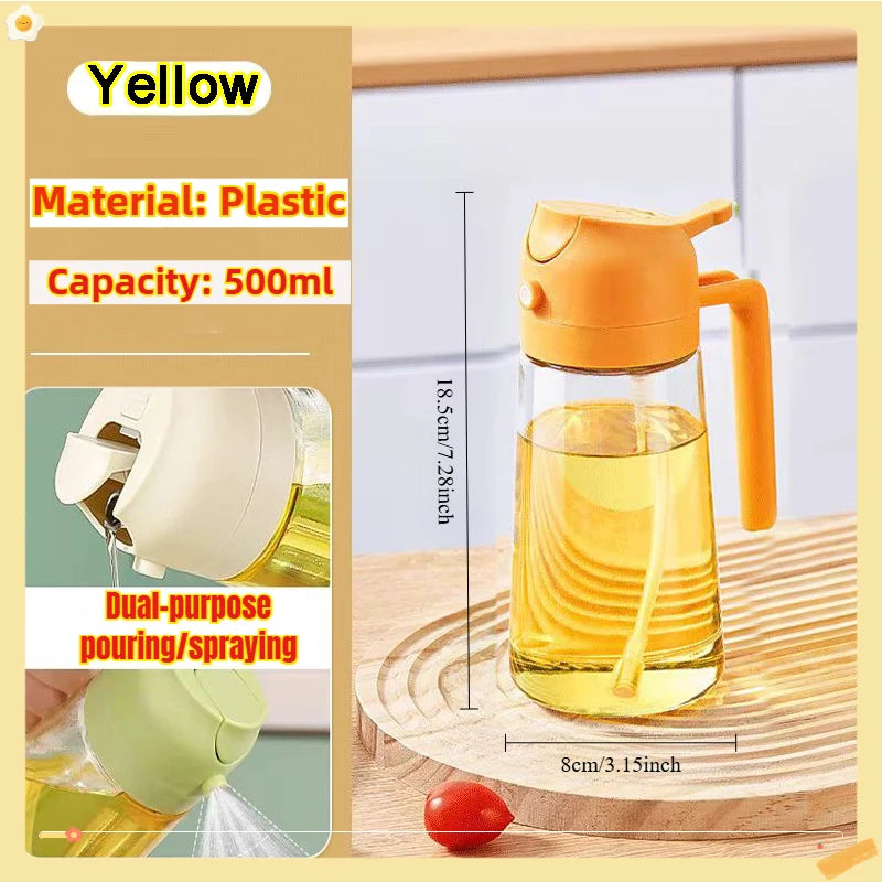 Maxy 200/300/500ml Oil Spray Bottle BBQ Cooking Olive Oil Sprayer Plastic Baking Oil Spray Empty Bottle Vinegar Bottle Or  Oil brush
