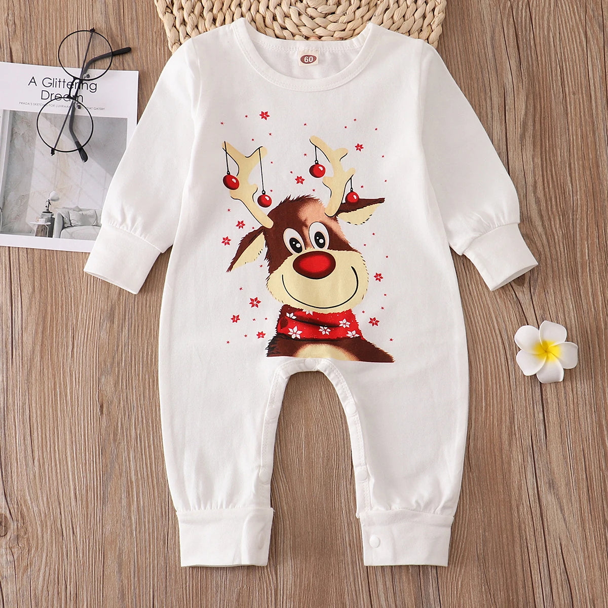 Family Matching Christmas Pajamas Sets Mother And Kids Pyjamas Deer Print Tops+Pants Xmas Sleepwear Baby Romper Pet Dog Clothes