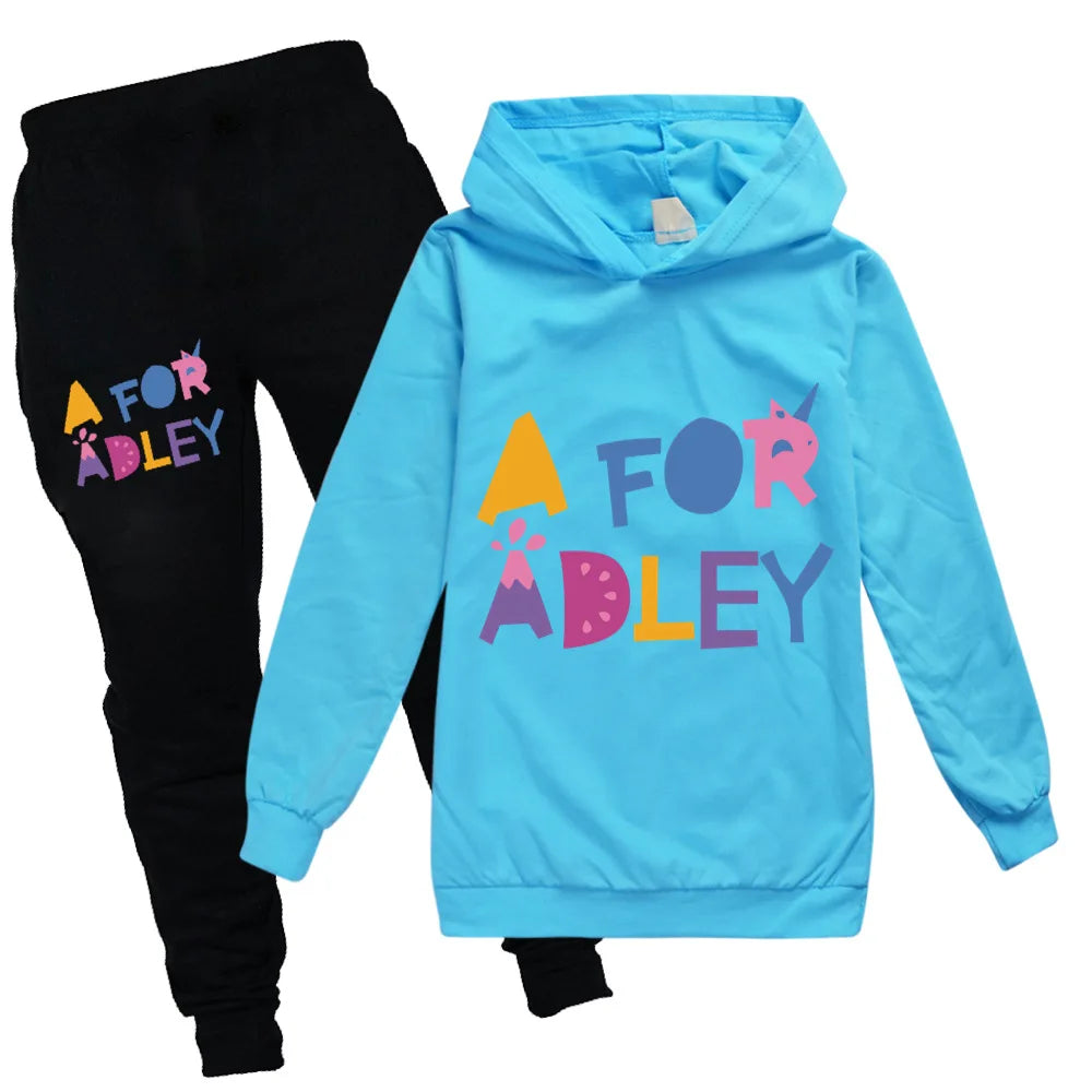 Maxy Children's Clothing A for Adley Girls Boys Clothes Sets Spring Fall Long Sleeve Sweatshirt+Pants Suits Baby 2pcs Girls Set