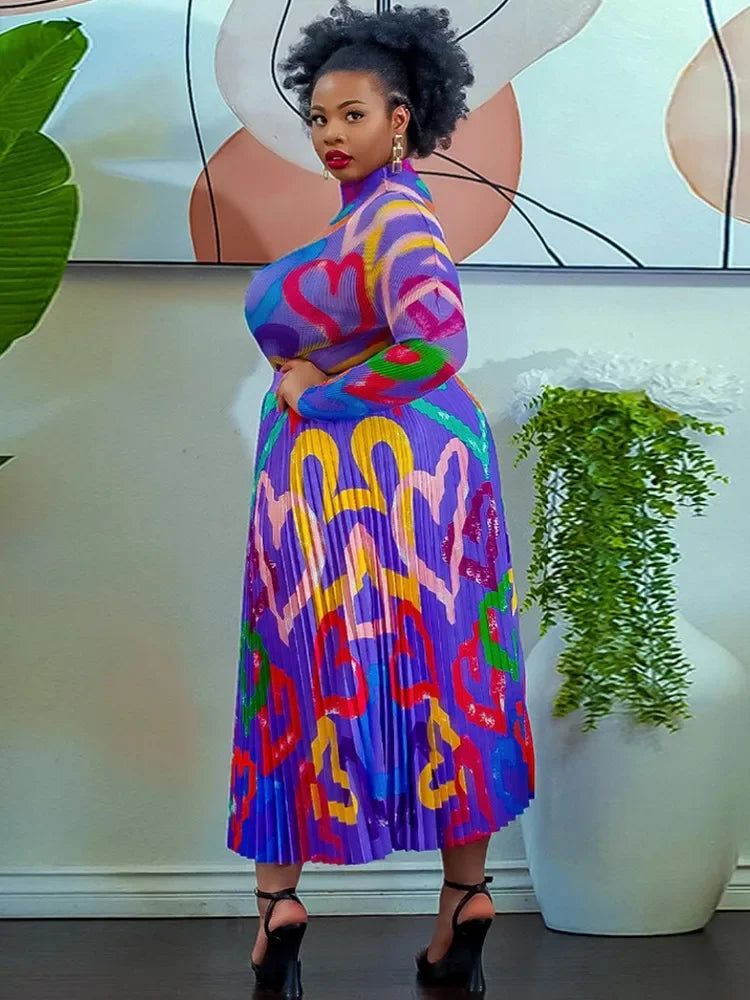 Maxy Two Piece Set Tops And Pleated Skirt Suit Women Clothing African Dashiki Wedding Party Traditional Robe Ankara Outfits Kaftan
