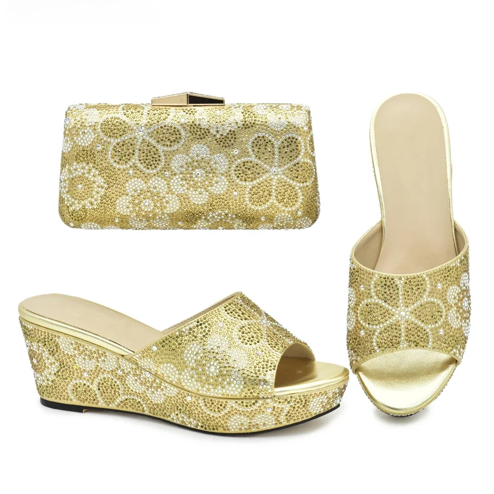 Maxy Fashion Shoe and Matching Bag for Nigeria Party Designer Shoes Women Luxury Wedges 2024 Women Italian African Party Pumps