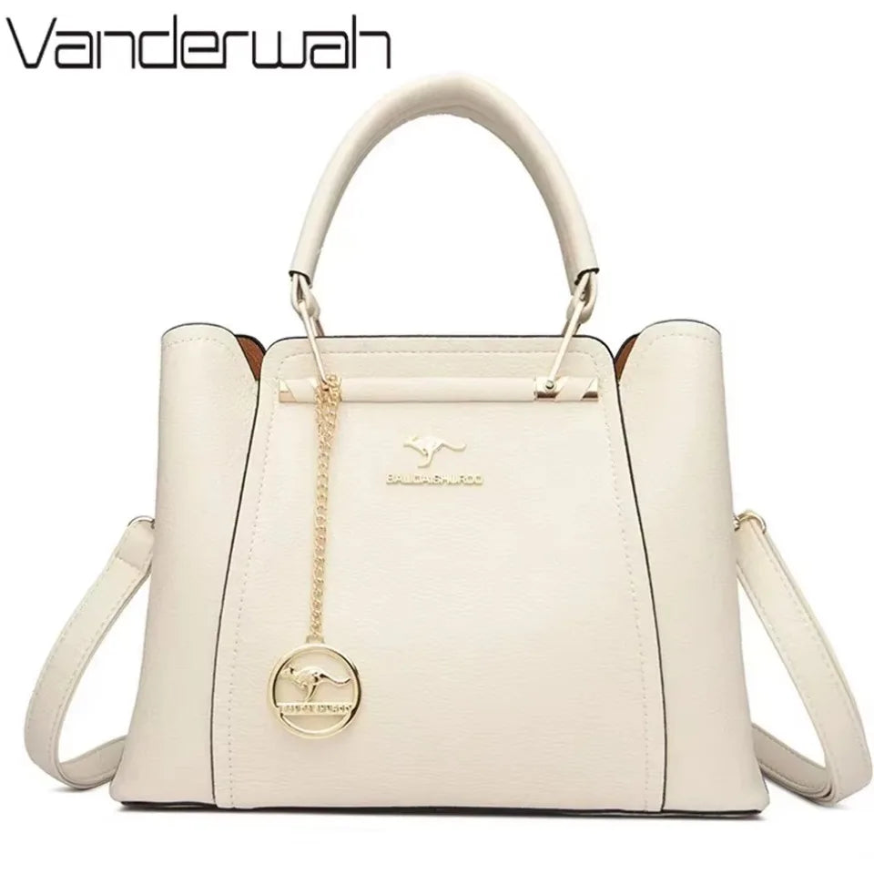 Maxy 3 Layers Large Capacity Women Tote Bag Soft Leather Luxury Handbags Women Bags Designer Solid Color Crossbody Bag Hand Bags