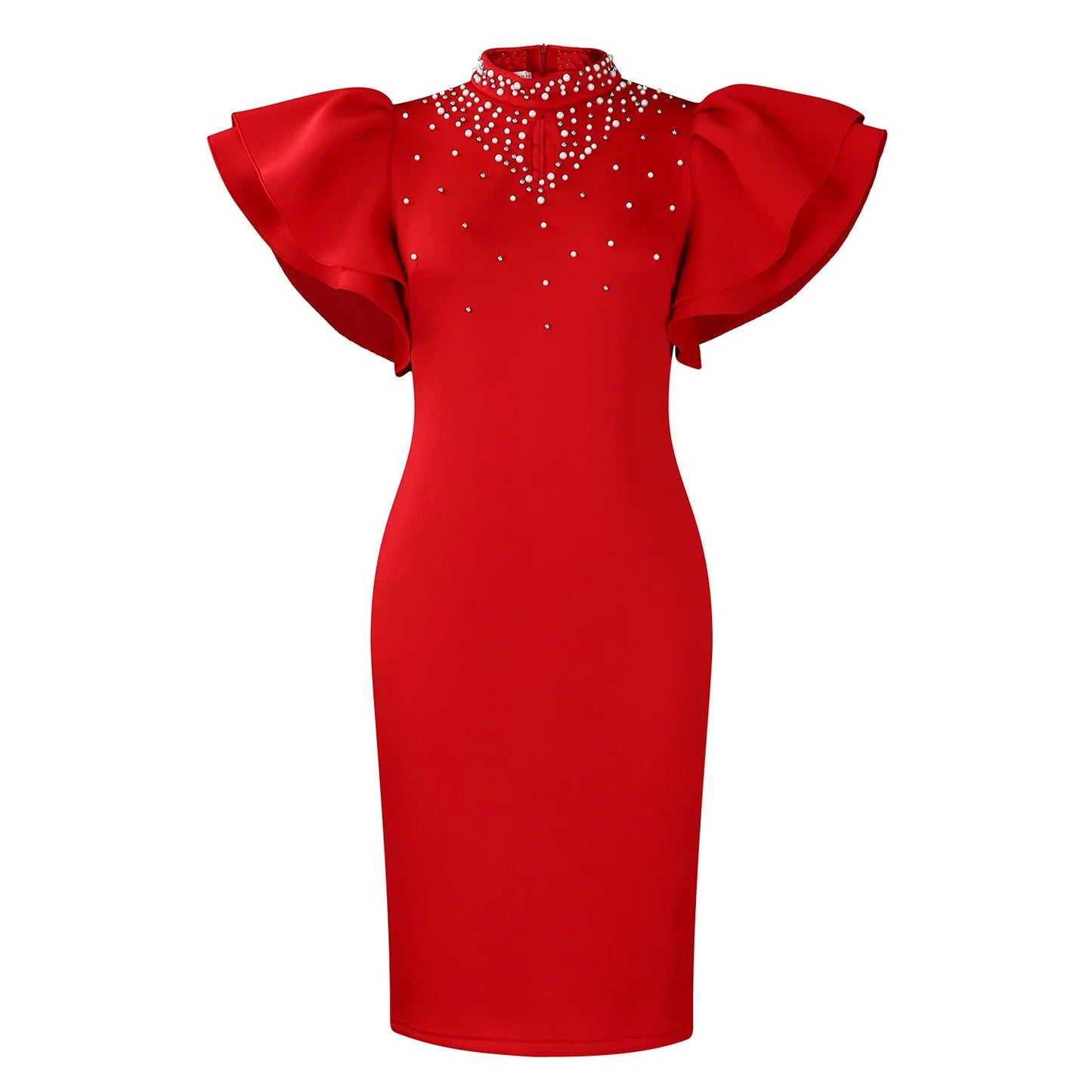 Dress Women Spring Summer Sexy Ruffle Sleeve Beaded Embroidery African Ethnic Party Evening Gown Maxi Dresses