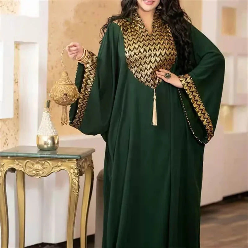 Amay Muslim Kaftan Abaya Dress Women Dubai Abayas Luxury Evening Gown Elegant Hooded Dress Plus Size Boubou Djellaba Femme