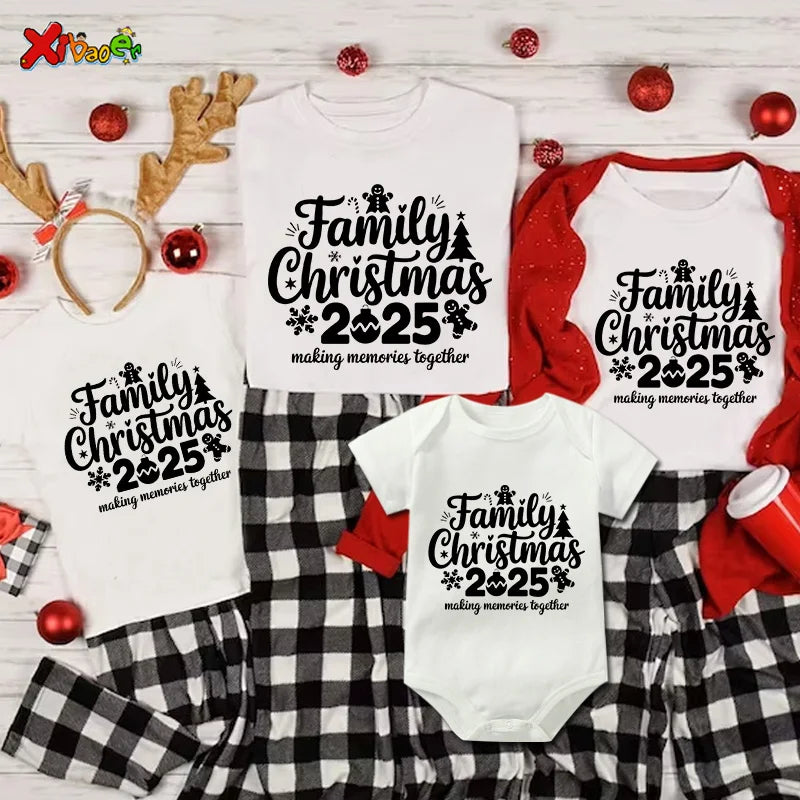 Family Matching Christmas Outfit Shirt 2025 Christmas Pajamas Set Matching Outfits Baby Girl Rompers Sleepwear Family Gift Shirt