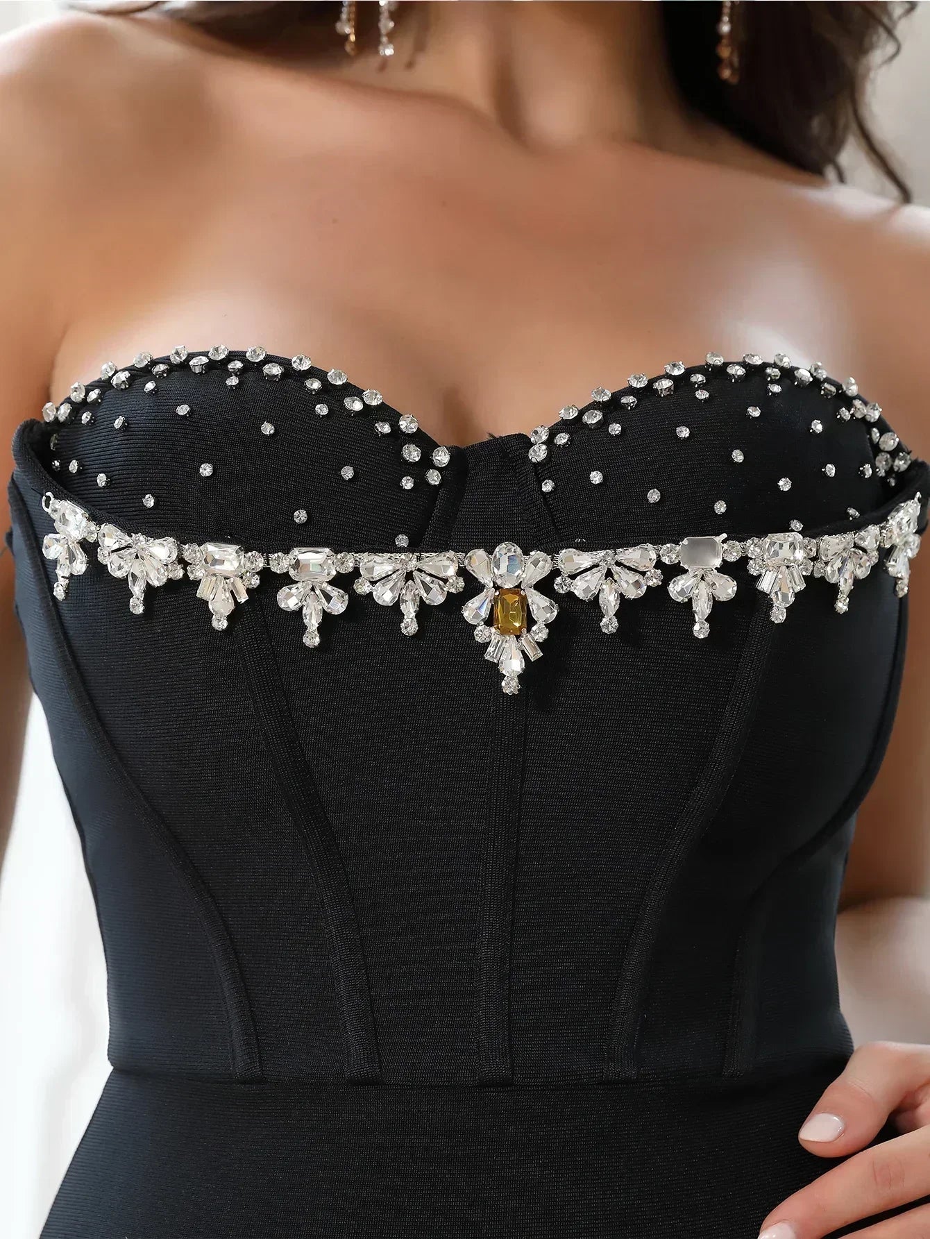 Maxy New Bandage Dress Luxury Black Bandage Dress Luxurious Women\'s Evening Dresses Celebrity Party Ball Banquet Dress