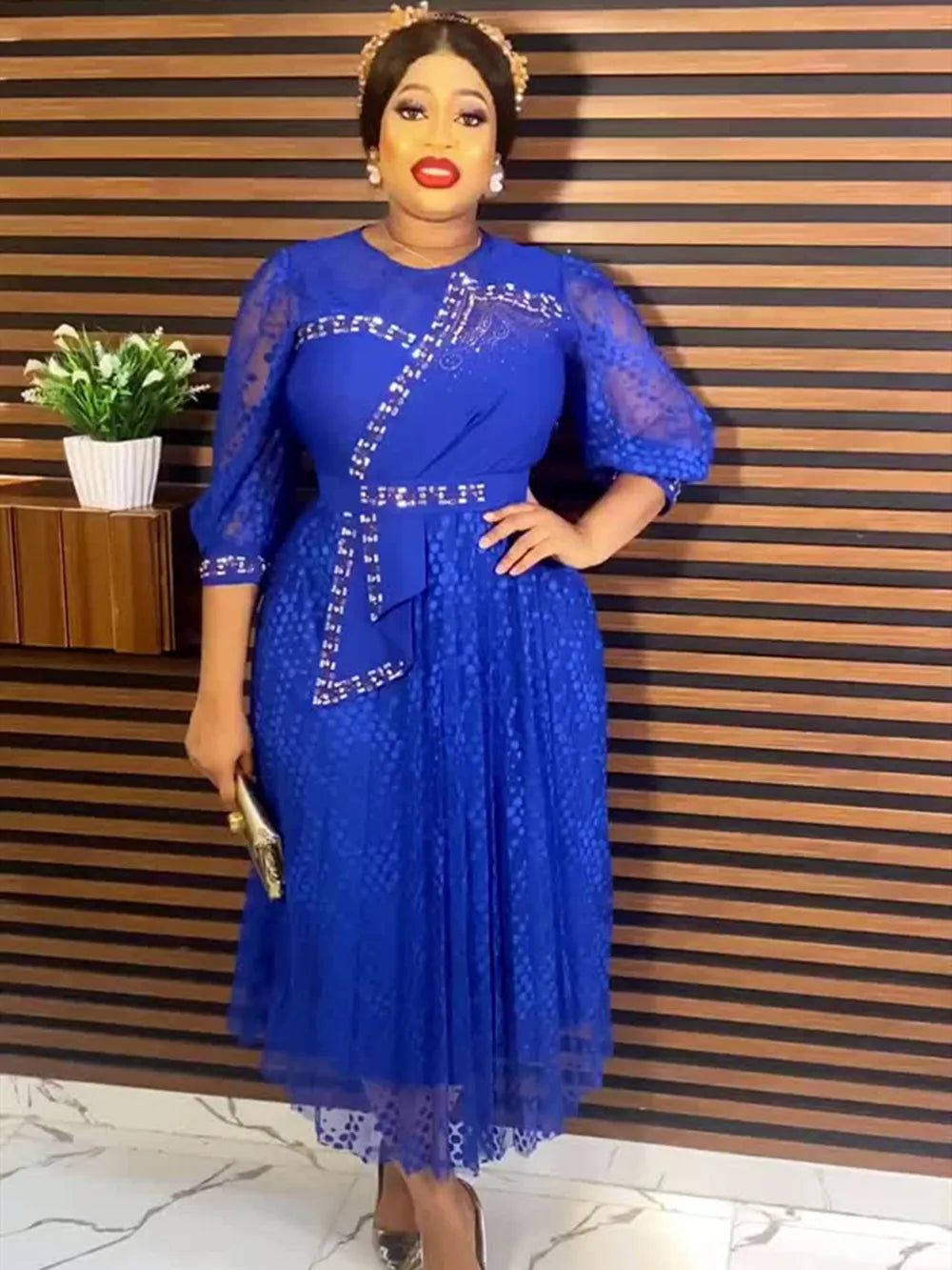 Amay Plus Size African Party Dresses for Women New Fashion Dashiki Ankara Lace Wedding Gowns Elegant Turkey Dress