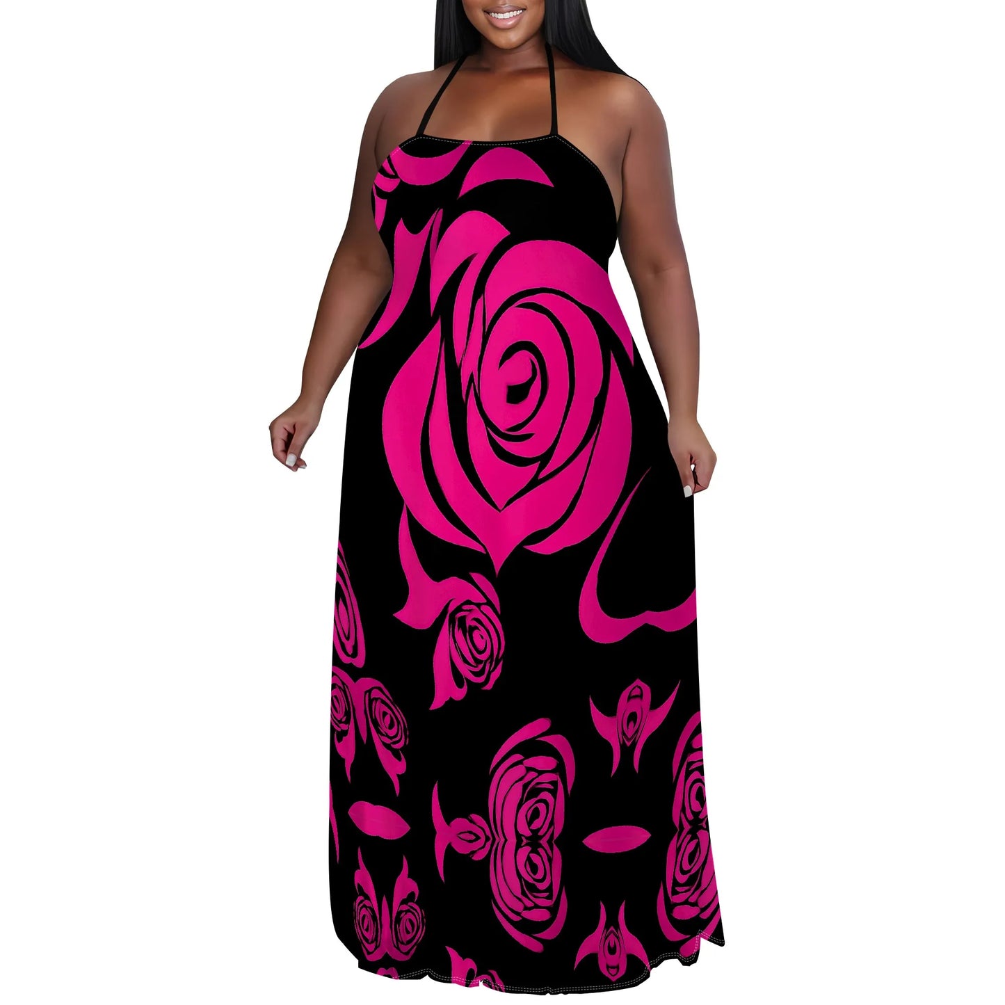 Maxy Halter Neck Floral Print Women's Dress New Arrival Casual Summer Dress XL-6XL