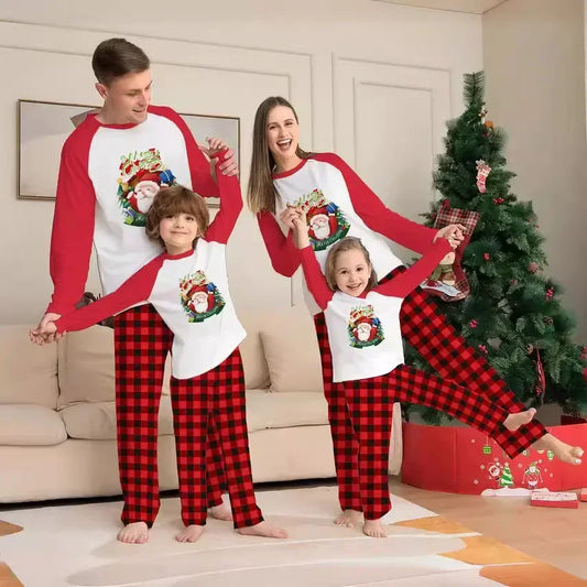 Santa Tree Print Christmas Pajamas Family Matching Outfits Baby Boys Girls Costumes Mother Father Kids Clothing Set Soft Pijamas