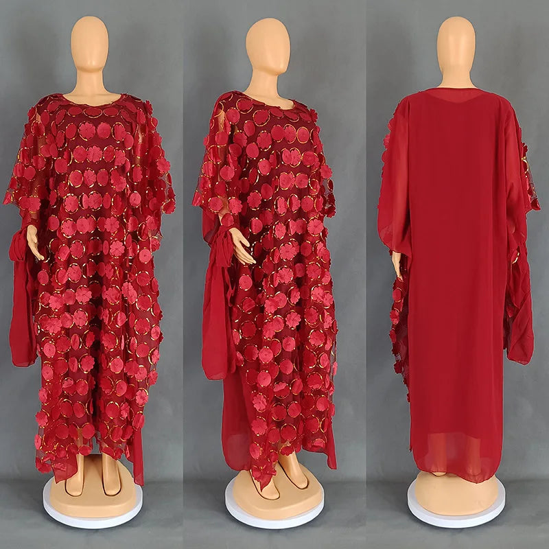 Amay Evening Dress Women Dashiki Chiffon African Clothes Robe Marocaine Luxury Dubai Kaftan Abaya Muslim Dress Vetement Plus Size