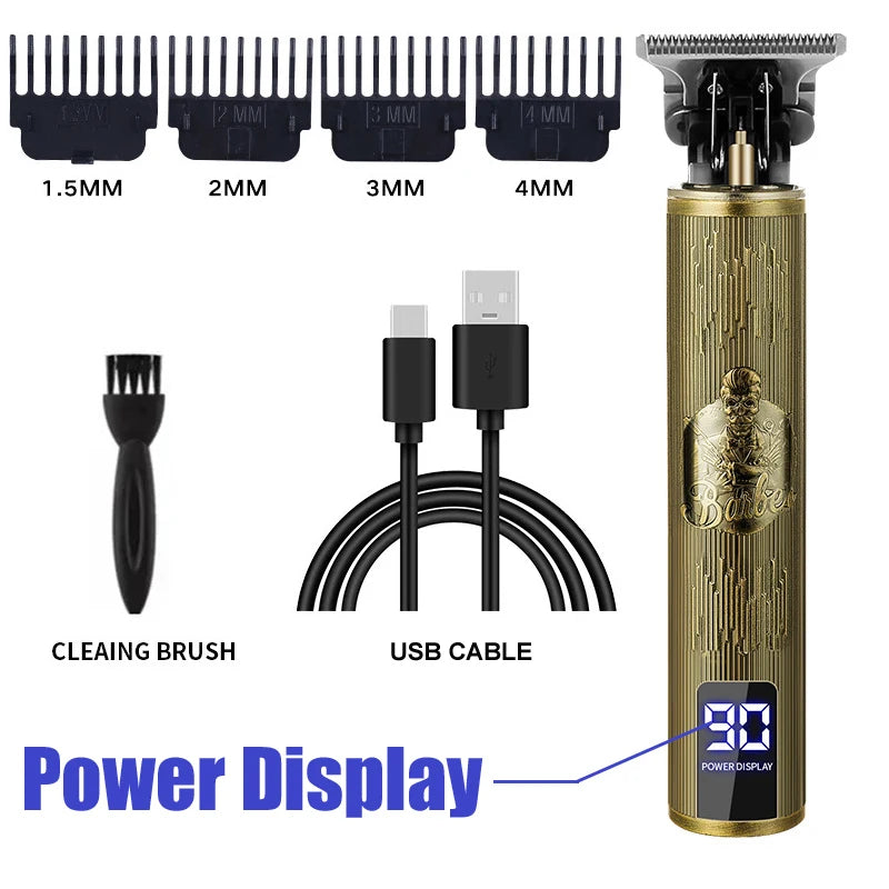 Maxy New Retro T9 Hair Clipper For Men, Electric Shaver, Rechargeable Hair Clipper, Portable Cordless Beard Trimmer
