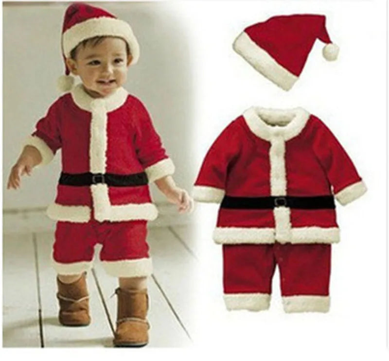 Maxy Costume For Kids Girl Green Santa Claus Suit Set with Hat Children Fancy Christmas Party Dress Set Performance