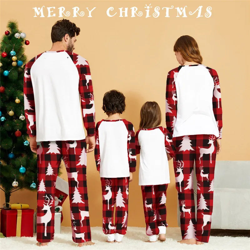 Maxy Xmas Family Matching Pajamas 2024 Christmas Printed Father Mother Kids Mathing Clothes Set Baby Jumpsuit Pyjamas Homewear