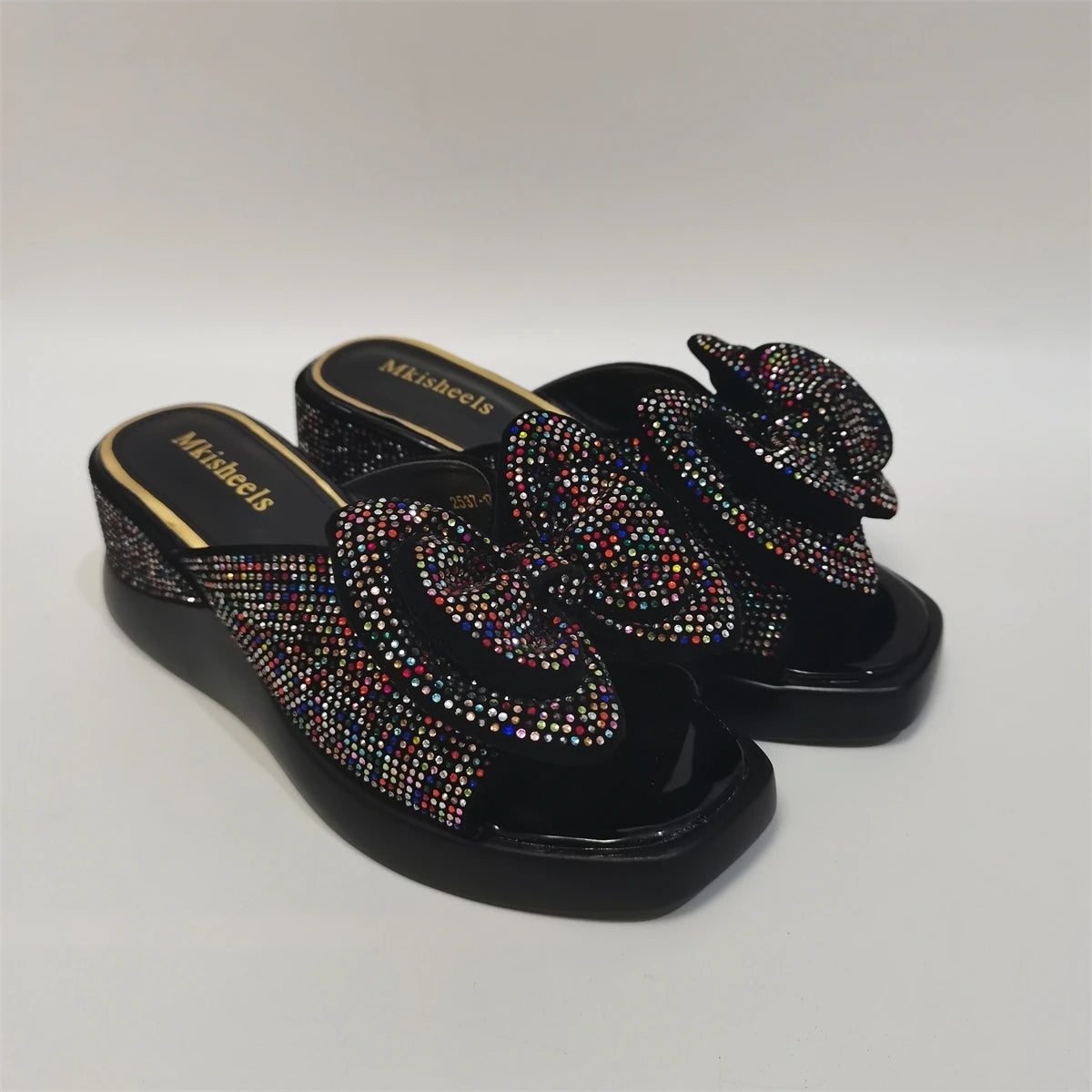 Hot Selling Women's Rhinestone High-Heeled Slippers With Flowers Party High Heel Sandals Lightweight Ladies Women Shoes 37-42