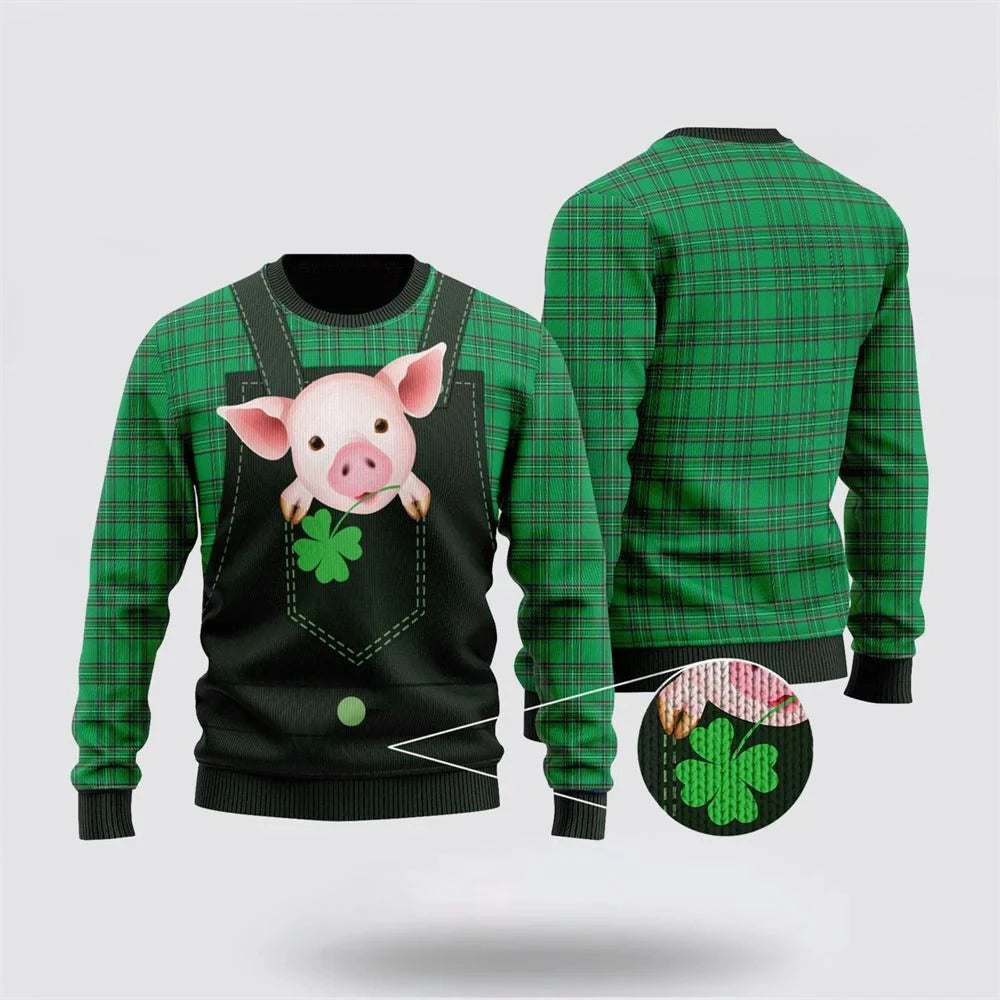 Maxy Cute Pig Graphic Unisex Ugly Christmas Sweater For Men Women Clothes Harajuku Fashion Male Streetwear Casual Man Y2k Pullovers