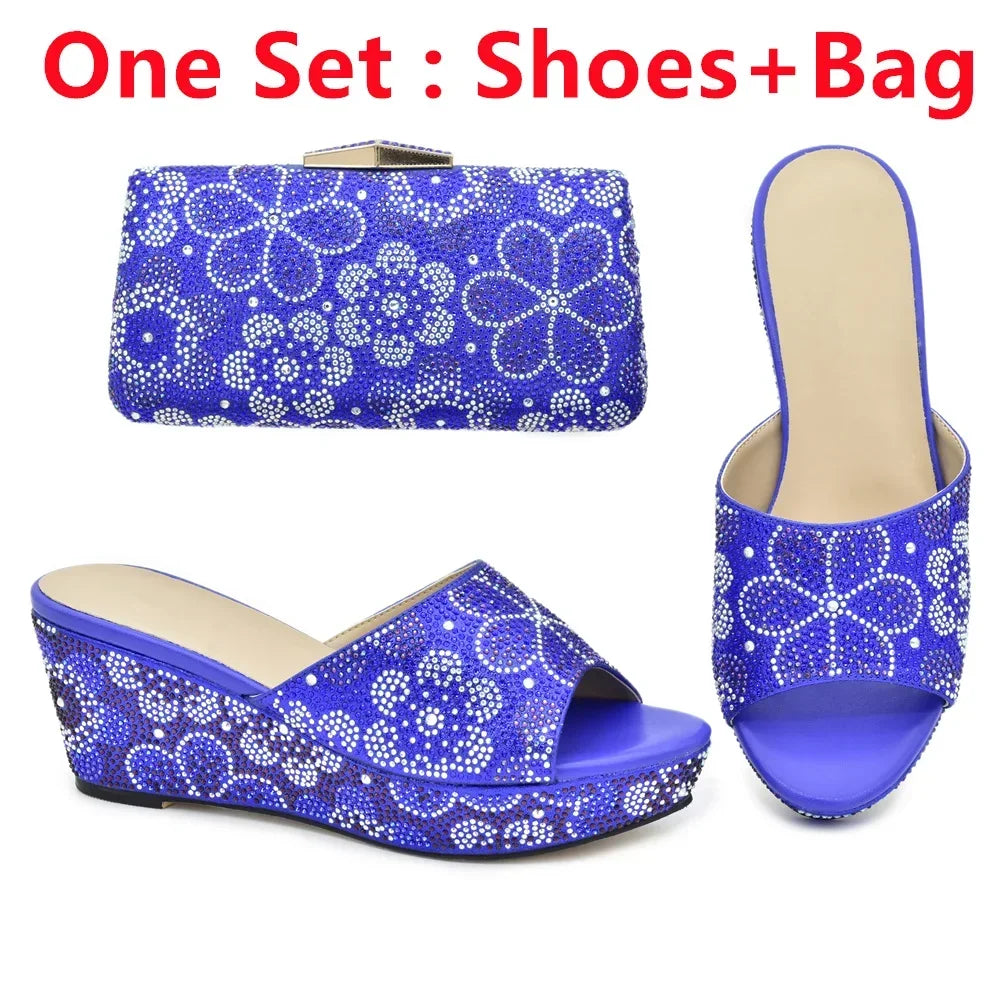 Maxy Fashion Shoe and Matching Bag for Nigeria Party Designer Shoes Women Luxury Wedges 2024 Women Italian African Party Pumps