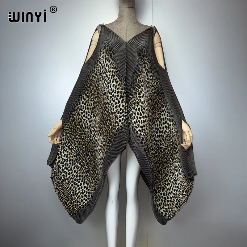 Maxy Summer Pleated party dress Women crumple Design Loose boho robe Maxy Long holiday Elegant evening dress abaya dubai luxury