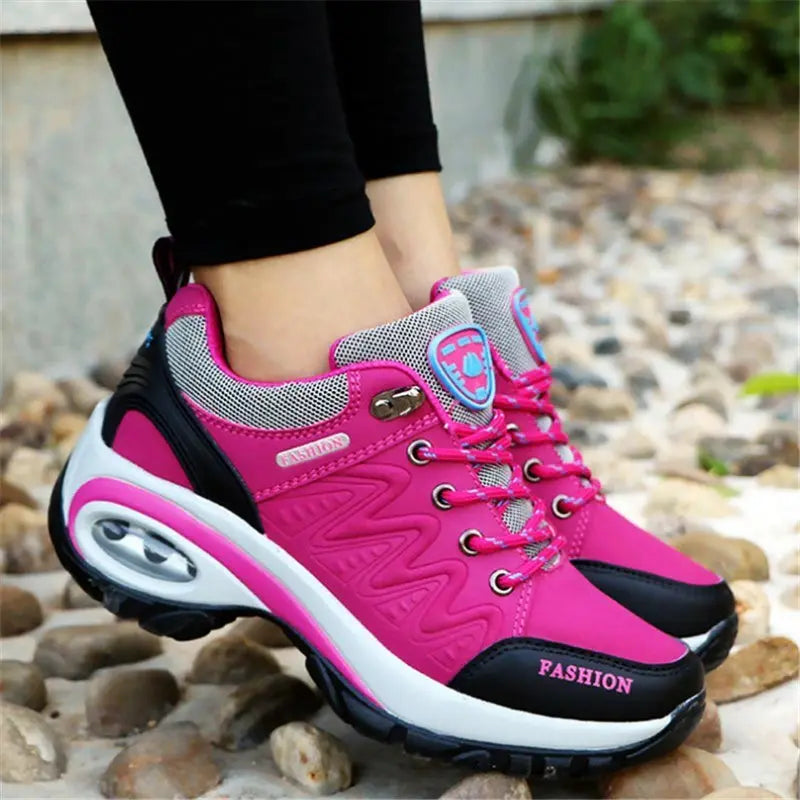 Amay Autumn Air Cushions Women Sneakers Platform Sport Shoes Women's Tennis for Running Women's Sports Sneakers Red Trainers GMB-1750