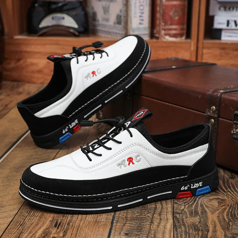 Visco New Men Shoes Breathable Leather Casual Shoe Fashion Business Men Shoes Four Seasons Versatile Tide Shoes Zapatillas Hombre