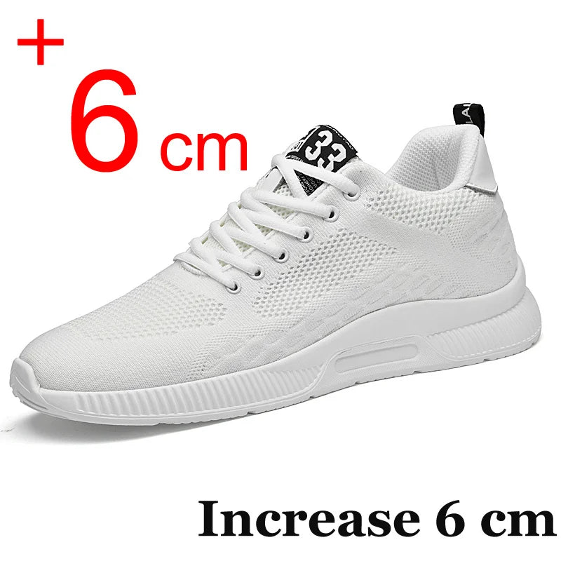 Amay Plus Size 46 Men Sneakers Elevator Shoes Summer Mesh Breathable Heightening Shoes Man Invisiable Increased 6CM Taller Shoes