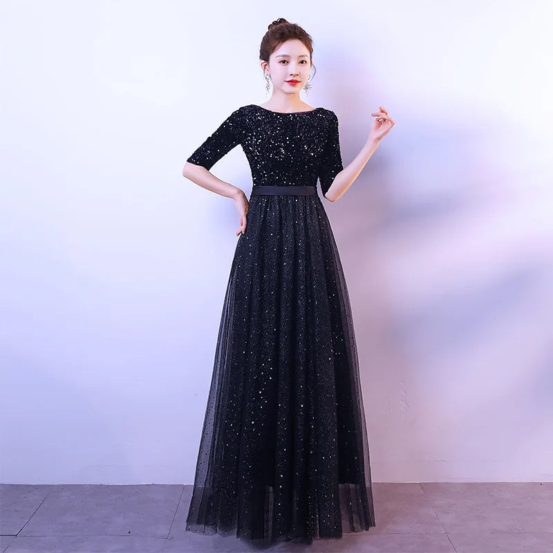 Maxy Chorus Performance Costume, Women's Long Dress, Adult Choir Costume, Host, Red Song Recitation, Art Exam, Solo, Evening Gown