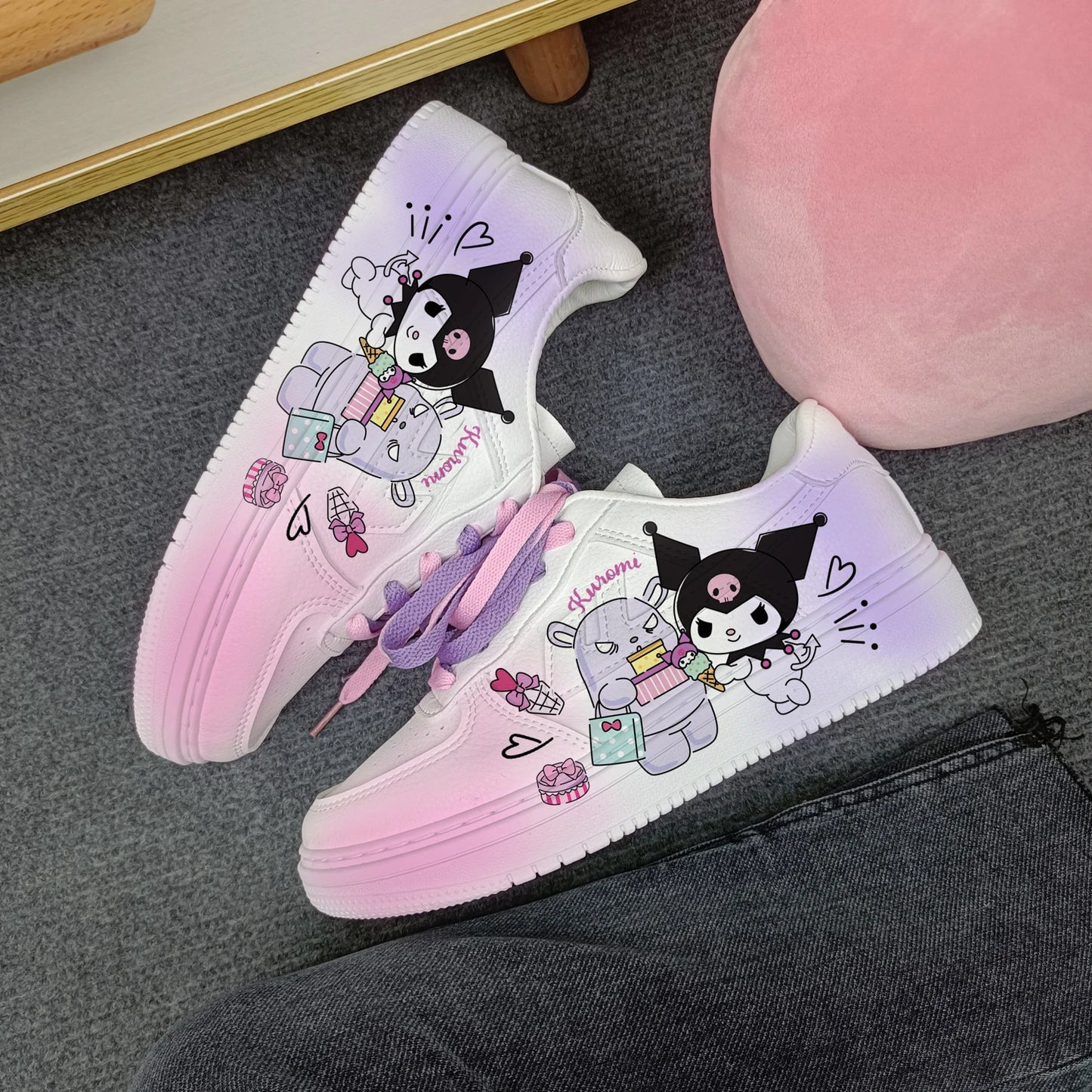 Maxy New Woman cartoon Kuromi   princess cute Casual shoes soft sports shoes for girlfriend gift EU size 35-44