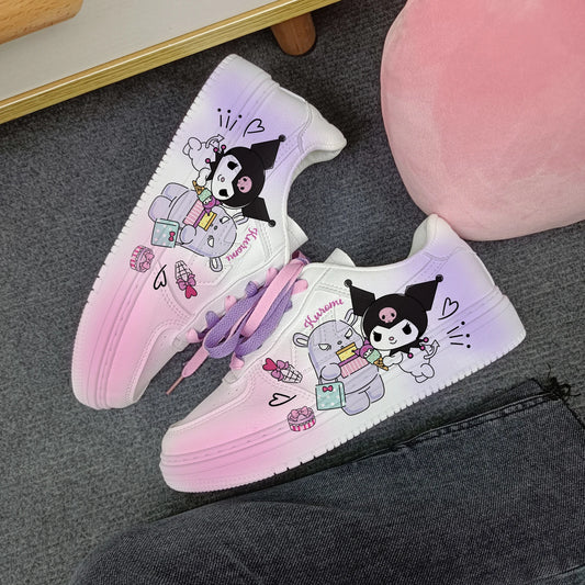 Maxy New Woman cartoon Kuromi   princess cute Casual shoes soft sports shoes for girlfriend gift EU size 35-44