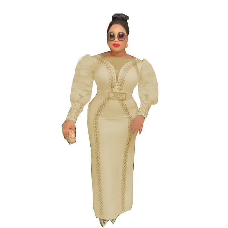 Amay Dresses for Women Elegant African Dashiki Maxy Dress Africa Clothes Ankara Dresses Spring Summer Gowns